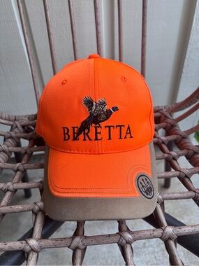 Beretta Orange Cap with Game Bird Embroidery
